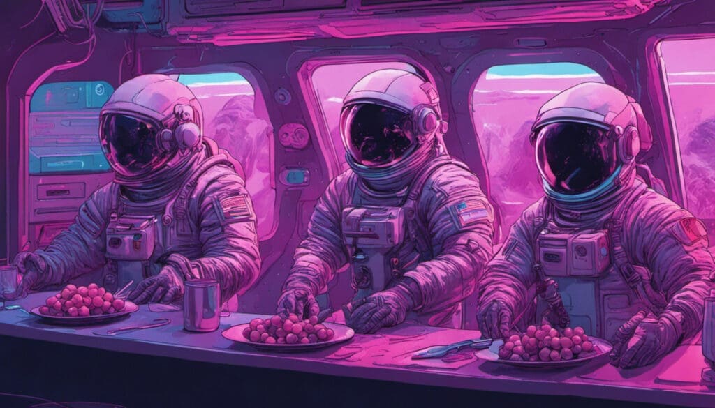 astronauts food and grapes