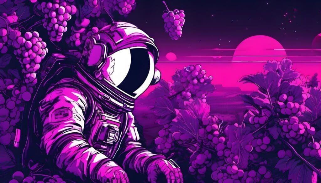 Astronaut with Grapes for Cyber Grapes Services