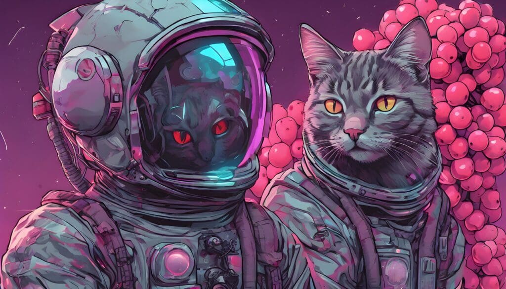 image of astronaut cats