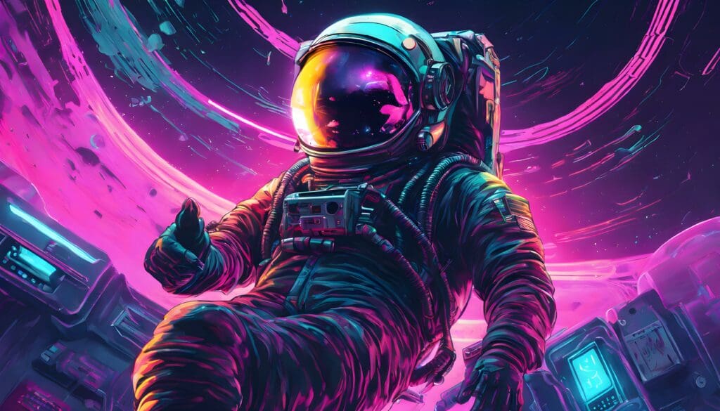 Astronaut floating in outerspace