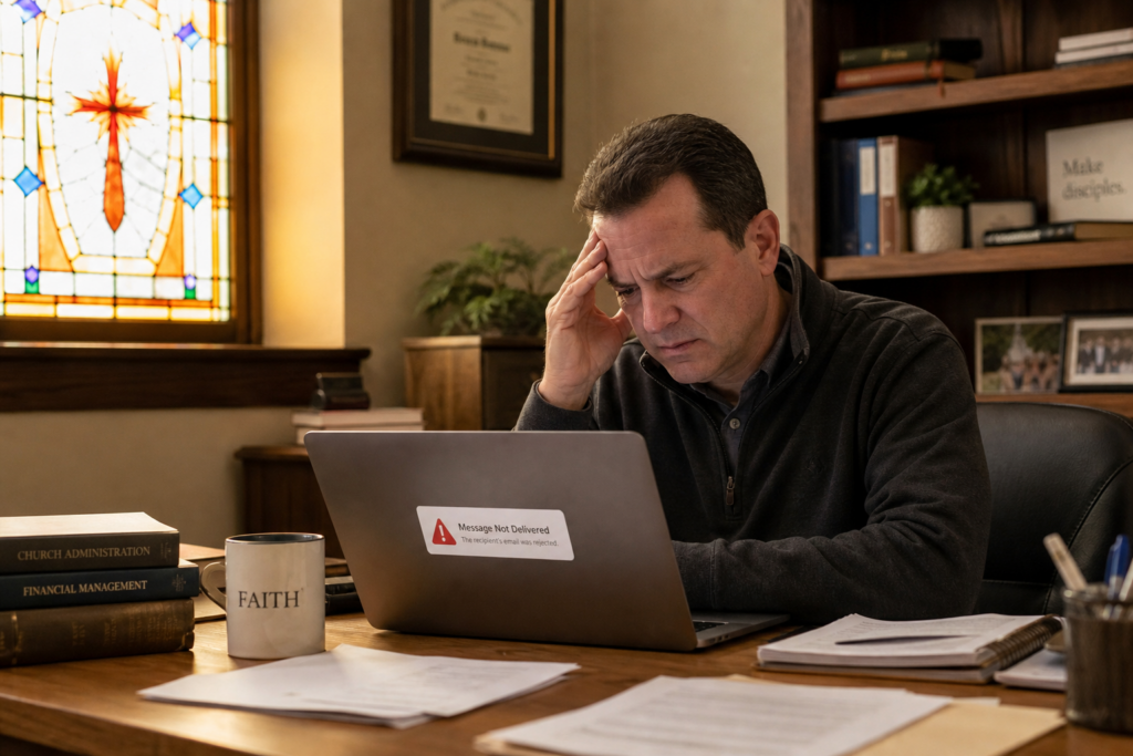 Featured image for the Cyber Grapes blog post "Why Your Church Email Keeps Bouncing (And How to Fix It for Good)"