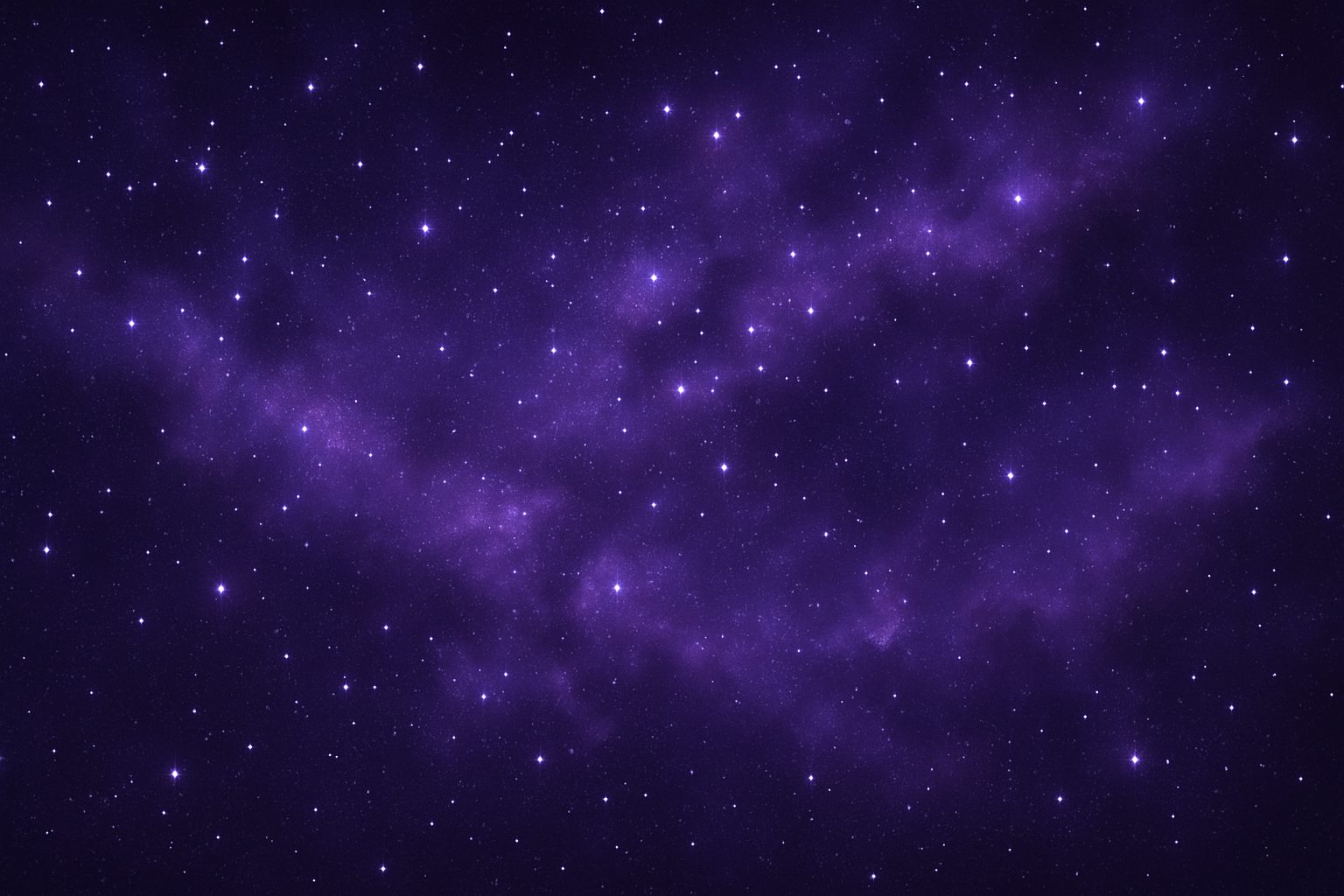 A deep purple night sky filled with glowing stars